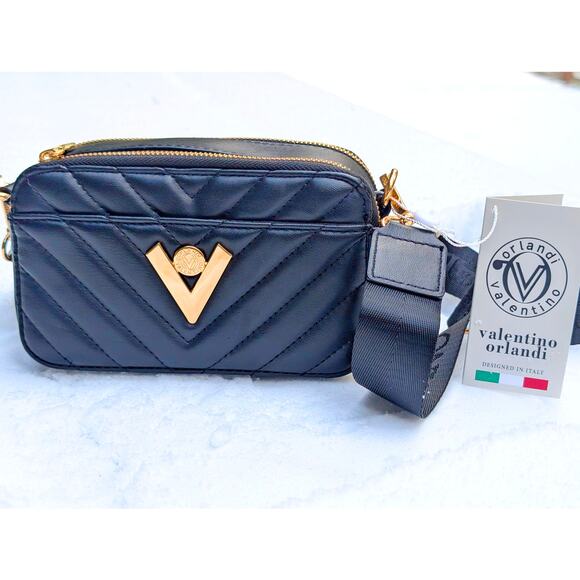 New Valentino Orlandi Quilted Leather Camera Bag | NWT | MSRP $260 - Picture 8 of 14